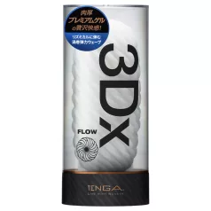 TENGA 3Dx Flow - masturbator cu model ondulat (alb)