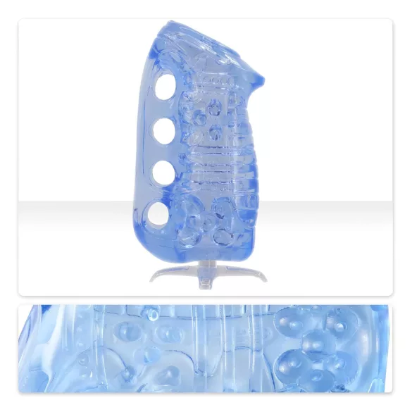 Fleshlight Fleshskins Grip Blue Ice - masturbator deschis la ambele capete (albastru)