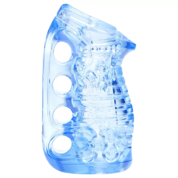Fleshlight Fleshskins Grip Blue Ice - masturbator deschis la ambele capete (albastru)
