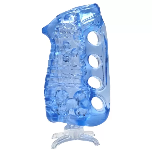 Fleshlight Fleshskins Grip Blue Ice - masturbator deschis la ambele capete (albastru)