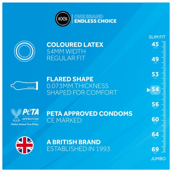 EXS Black - prezervative din latex - negru - 12 bucăți