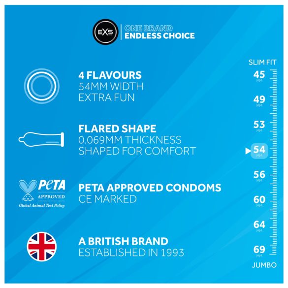 EXS - prezervative - arome mixte - 12 bucăți
