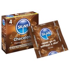 Skins - prezervative cu aromă de ciocolată - 4 bucăți