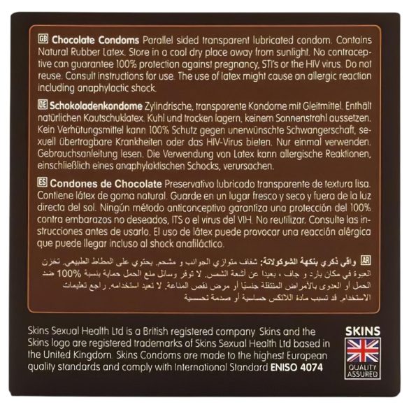 Skins - prezervative cu aromă de ciocolată - 4 bucăți