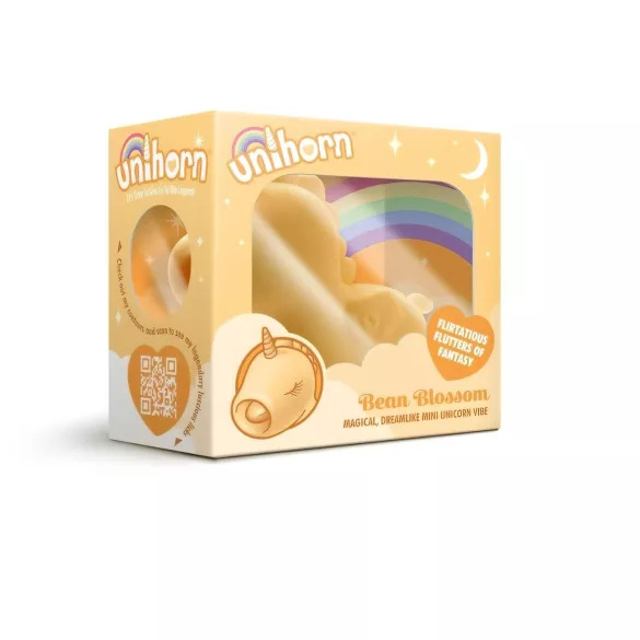 Unihorn Bean Blossom - vibrator clitoris unicorn reîncărcabil - galben