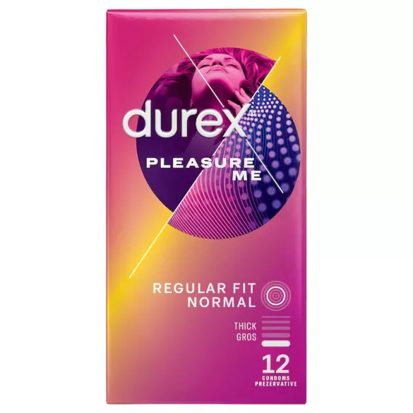 Durex Pleasure Me - prezervative texturate cu striații și puncte - 12 buc