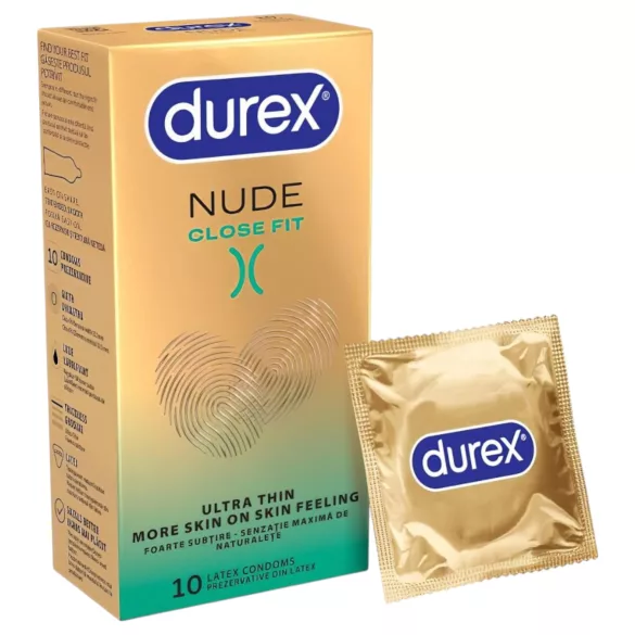 Durex Nude Close Fit - prezervativ subțire (10 buc)