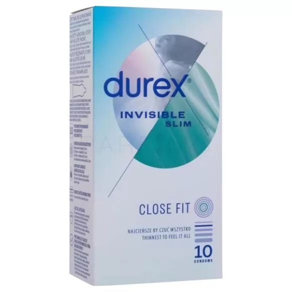 Durex Invisible Slim - prezervative ultra subțiri - 10 bucăți