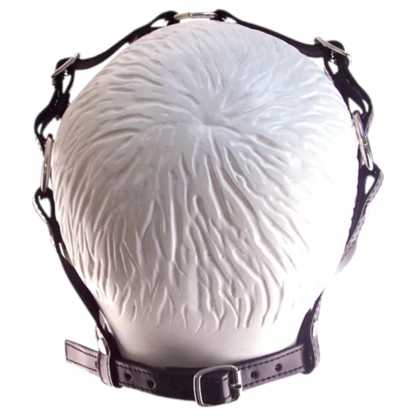 Rouge - mască din piele naturală cu muștiuc - negru