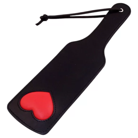 Rouge - paletă spanking inimă - piele naturală - negru