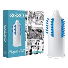   Egzo Tough Cat - prezervativ texturat cu vergeturi și peri - 1 buc