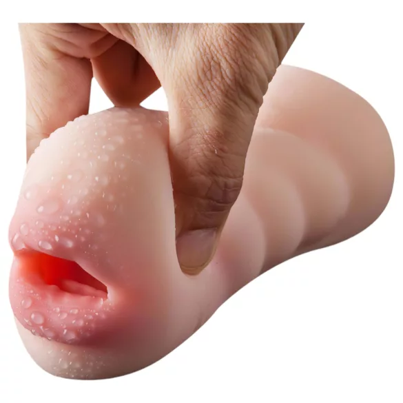 Lonely - masturbator 2 în 1 vagin și gură din silicon natur