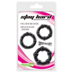   Lonely Stay Hard - set inele pentru penis - silicon negru - 3 piese