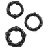 Lonely Stay Hard - set inele pentru penis - silicon negru - 3 piese