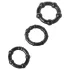 Lonely Stay Hard - set inele pentru penis - silicon negru - 3 piese