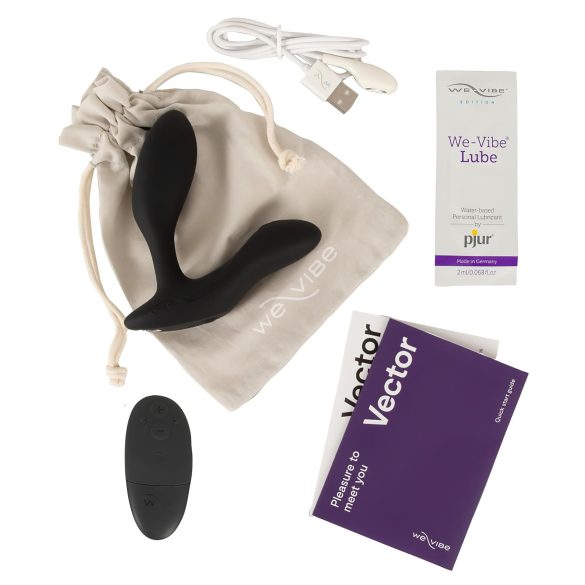 We-Vibe Vector+ - vibrator anal inteligent, reîncărcabil - silicon negru