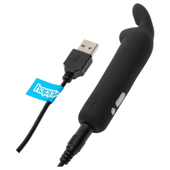 Happyrabbit - Vibrator tip bullet cu iepuraș - reîncărcabil - negru
