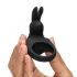 Happyrabbit - inel pentru penis cu vibrații, reîncărcabil - negru