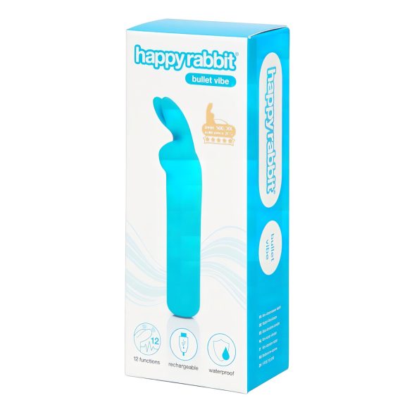 Happyrabbit Bullet - vibrator reîncărcabil model iepuraș (albastru)