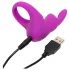 Happyrabbit - inel pentru penis vibrator reîncărcabil - silicon mov