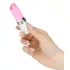 Pillow Talk Lusty - vibrator tip baghetă cu limbă, pe acumulator (alb-roz)