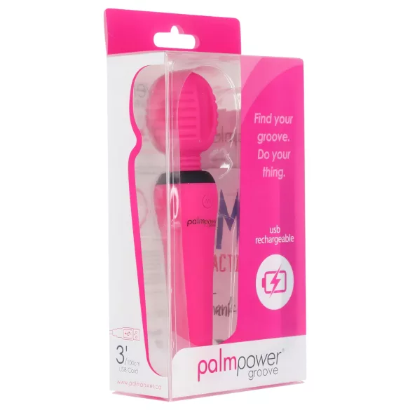 PalmPower Groove - vibrator masaj reincarcabil - silicon roz