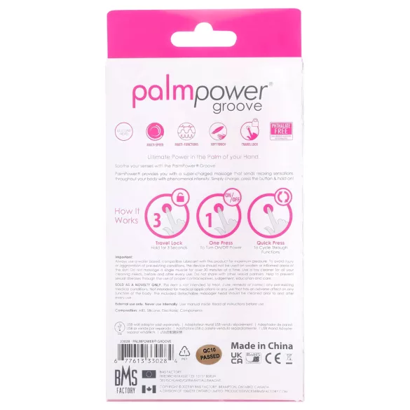 PalmPower Groove - vibrator masaj reincarcabil - silicon roz