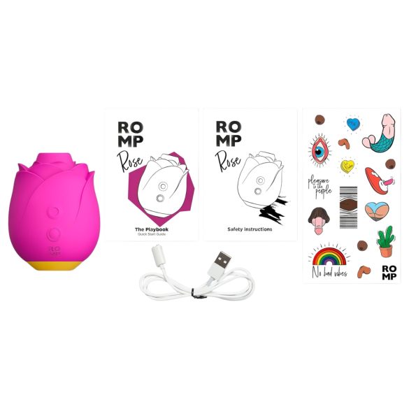 ROMP Rose - vibrator clitoridian cu undă de aer - silicon roz