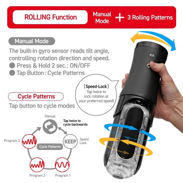 TENGA Flip 0 Electronic - masturbator automat - negru