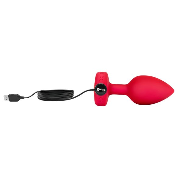 b-vibe heart - vibrator anal roșu, reîncărcabil și cu telecomandă