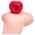 Inimioară b-vibe - vibrator anal cu telecomandă, roșu și reîncărcabil