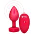 b-vibe heart - vibrator anal roșu, reîncărcabil și cu telecomandă