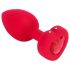 Inimioară b-vibe - vibrator anal cu telecomandă, roșu și reîncărcabil