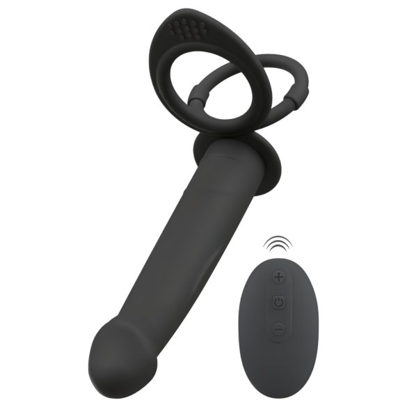 Dublu F Velvet Negru - vibrator anal ajustabil (negru)