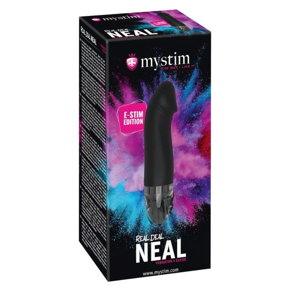 mystim Real Deal Neal E-Stim - vibrator electric cu acumulator (negru)