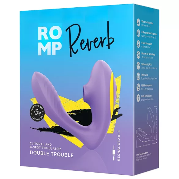 ROMP Reverb - vibrator 2în1 cu unde de aer și punctul G - mov