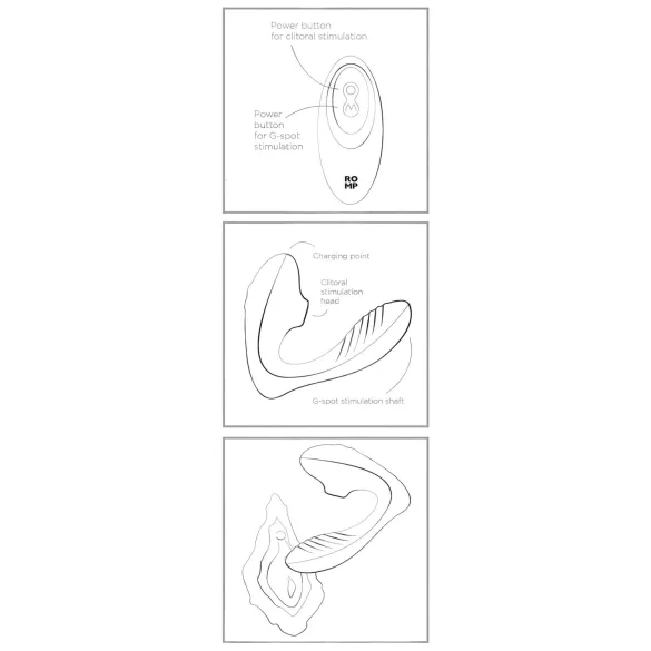 ROMP Reverb - vibrator 2în1 cu unde de aer și punctul G - mov