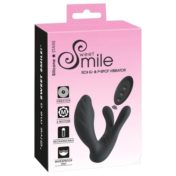 Smile - Vibrator punct G și P - funcție telecomandă - silicon negru