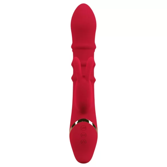 You2Toys Rabbit - vibrator cu inel mobil - silicon roșu