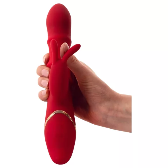 You2Toys Rabbit - vibrator cu inel mobil - silicon roșu