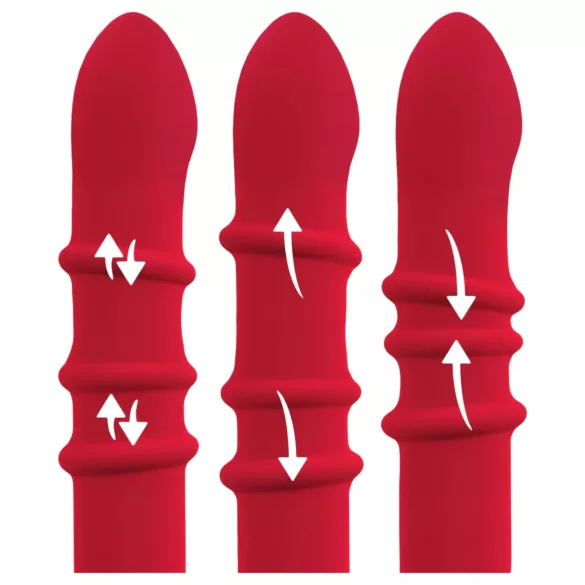 You2Toys Rabbit - vibrator cu inel mobil - silicon roșu