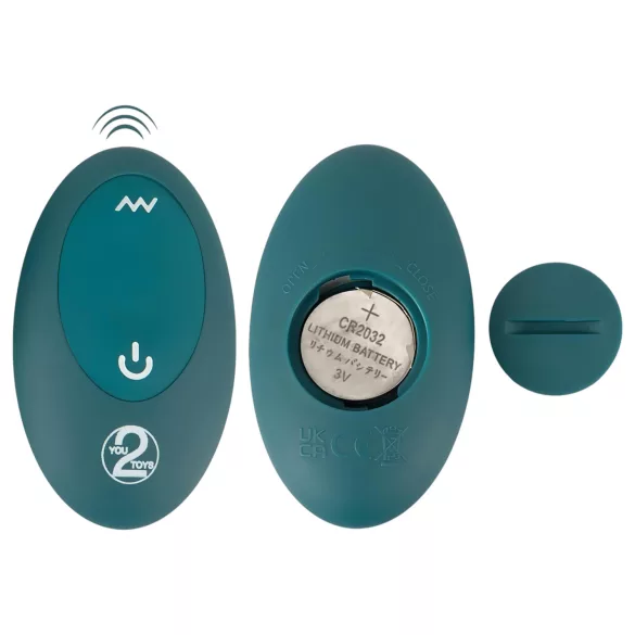 Couples Choice - vibrator 3 în 1 pentru cupluri - multifuncțional turcoaz