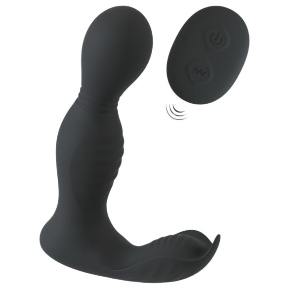 Rebel - vibrator prostată 2 în 1 cu telecomandă - silicon negru