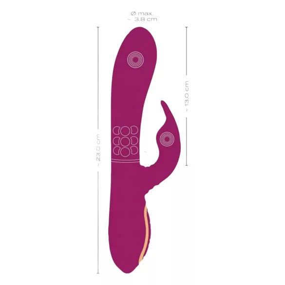 Javida - vibrator rotativ 3 în 1 cu mărgele (mov)