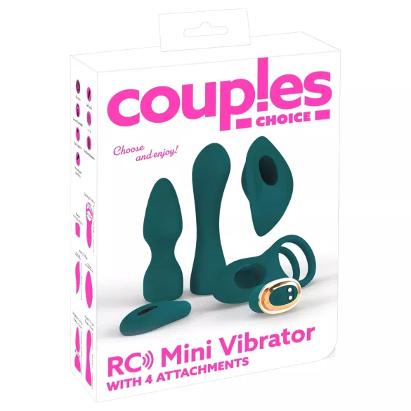 Couples Choice - vibrator 4 în 1 reglabil cu telecomandă (turcoaz)