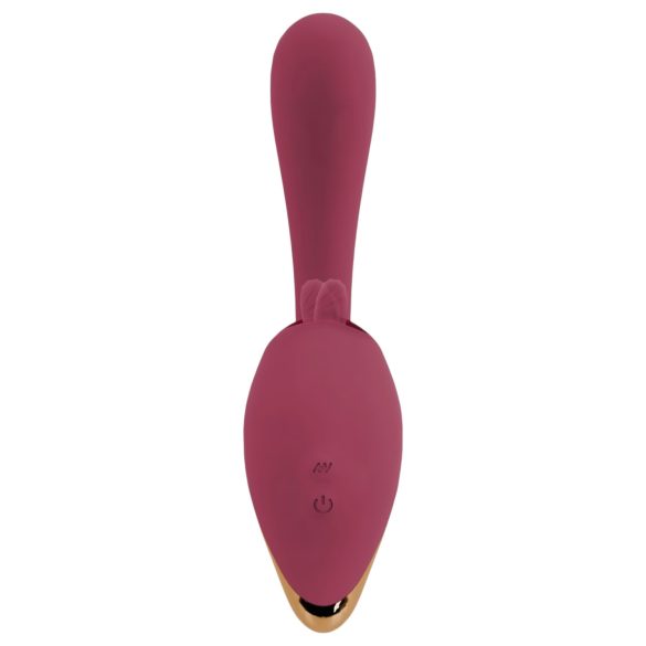 Javida - vibrator 2în1 cu limbă - silicon roșu