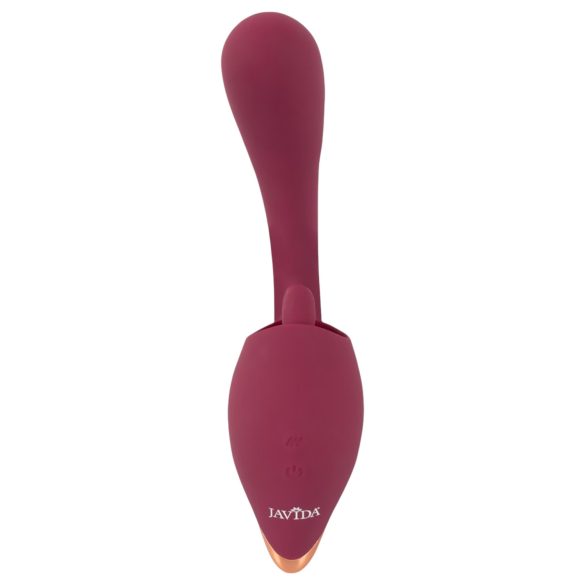 Javida - vibrator 2în1 cu limbă - silicon roșu