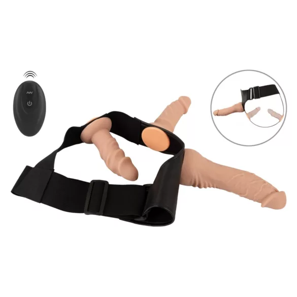 You2Toys - dildo strap-on set - culoare natur