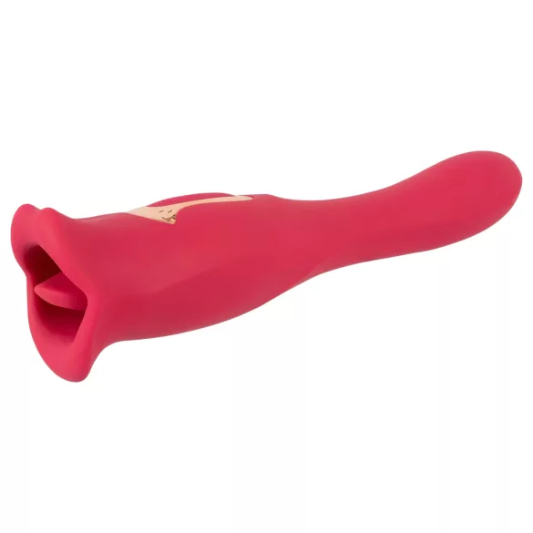 You2Toys - vibrator 2în1 cu limbă (roz)