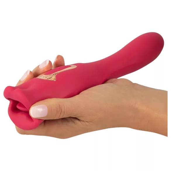 You2Toys - vibrator 2în1 cu limbă (roz)